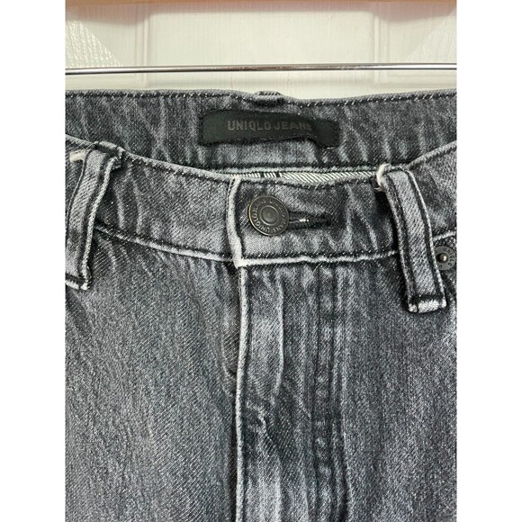 Uniqlo Women Jeans Black Size 28 Straight High Rise Denim Cotton Blend - Picture 8 of 8